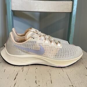 Nike Air Zoom Pegasus 37 Womens Size 9.5 Ivory Athletic Running Shoes Sneakers